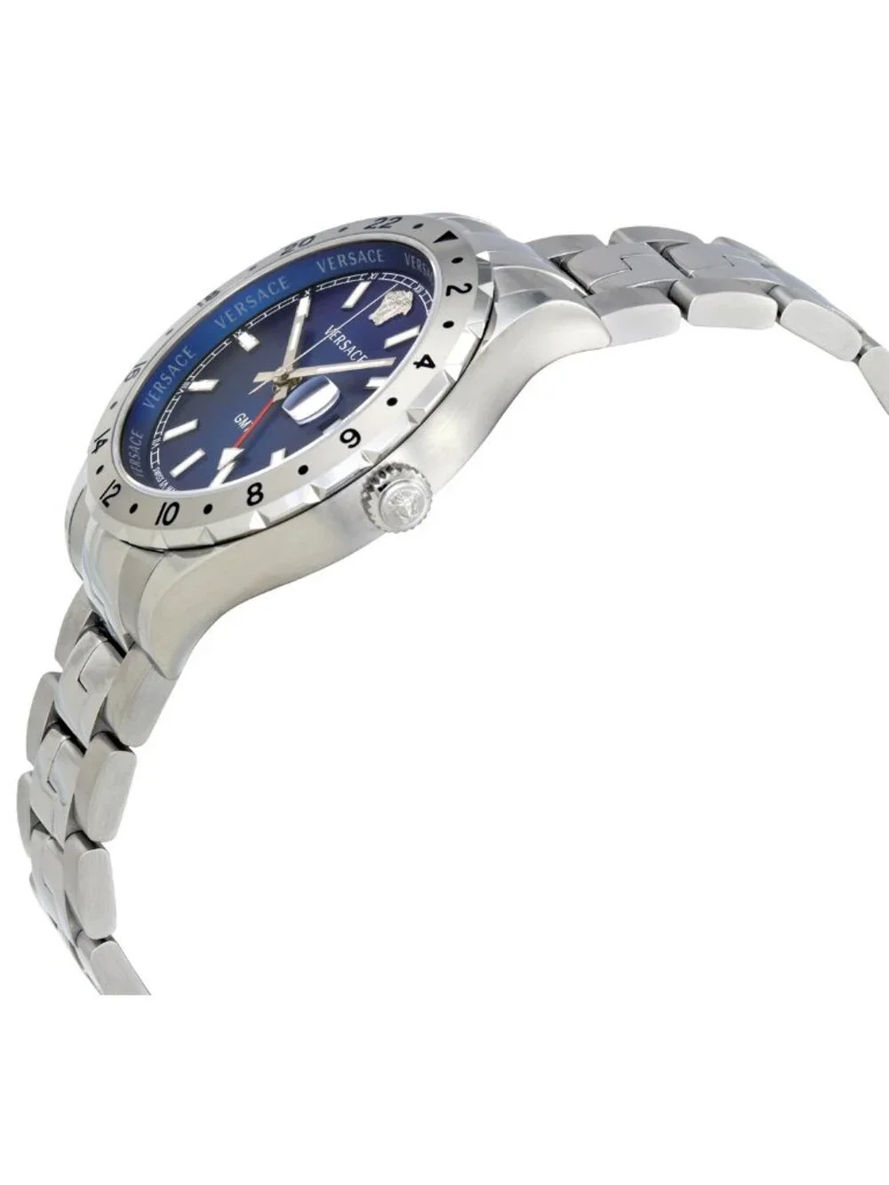 NWT Versace Hellenyium GMT Blue Dial Men's Watch V1101 0015